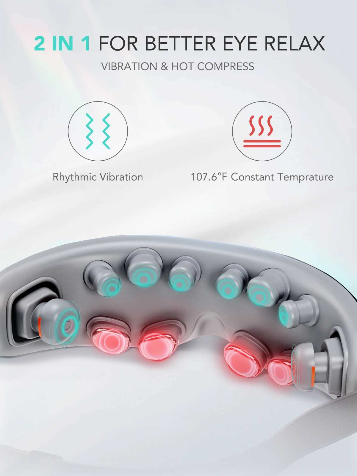 SKG E7-EN heated vibrating Bluetooth music smart eye massager suitable for migraine adaptive temple massage and relaxing the eyes W241213