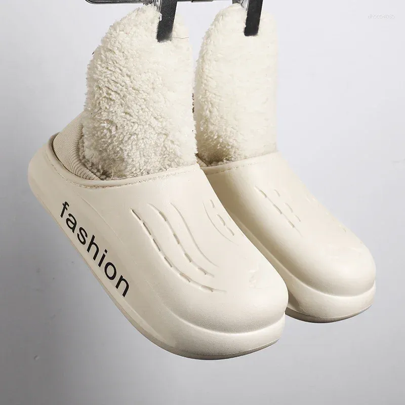 Slippers For Men Soft And Comfortable Heel Covering Add Veet Indoor Outdoor Non-Slip Couple Women Home Shoes Fashion zhanyishengli