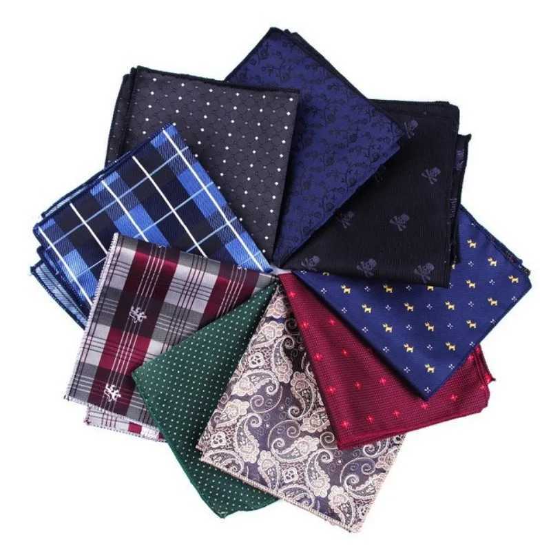 Retro Paisley Mens British Design Flower Printed Pocket Square Handle Chief Chest Towel Set Accessories W241213