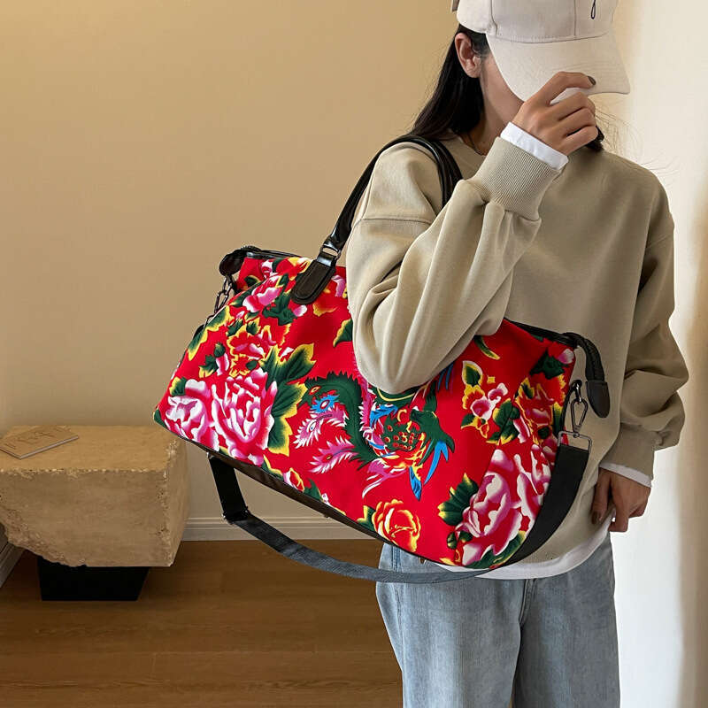 Small niche design women's large capacity travel commuting handbag, Chinese style shoulder crossbody bag, 2024 new casual fashion trend clothing