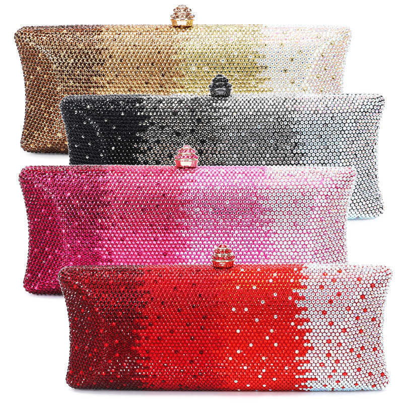 Clutch Bag Style Rhinestone Wedding Banquet Bag Crystal Stamping Diamond Womens One Shoulder Hand-held Evening Gown Women Tote Bag 240920