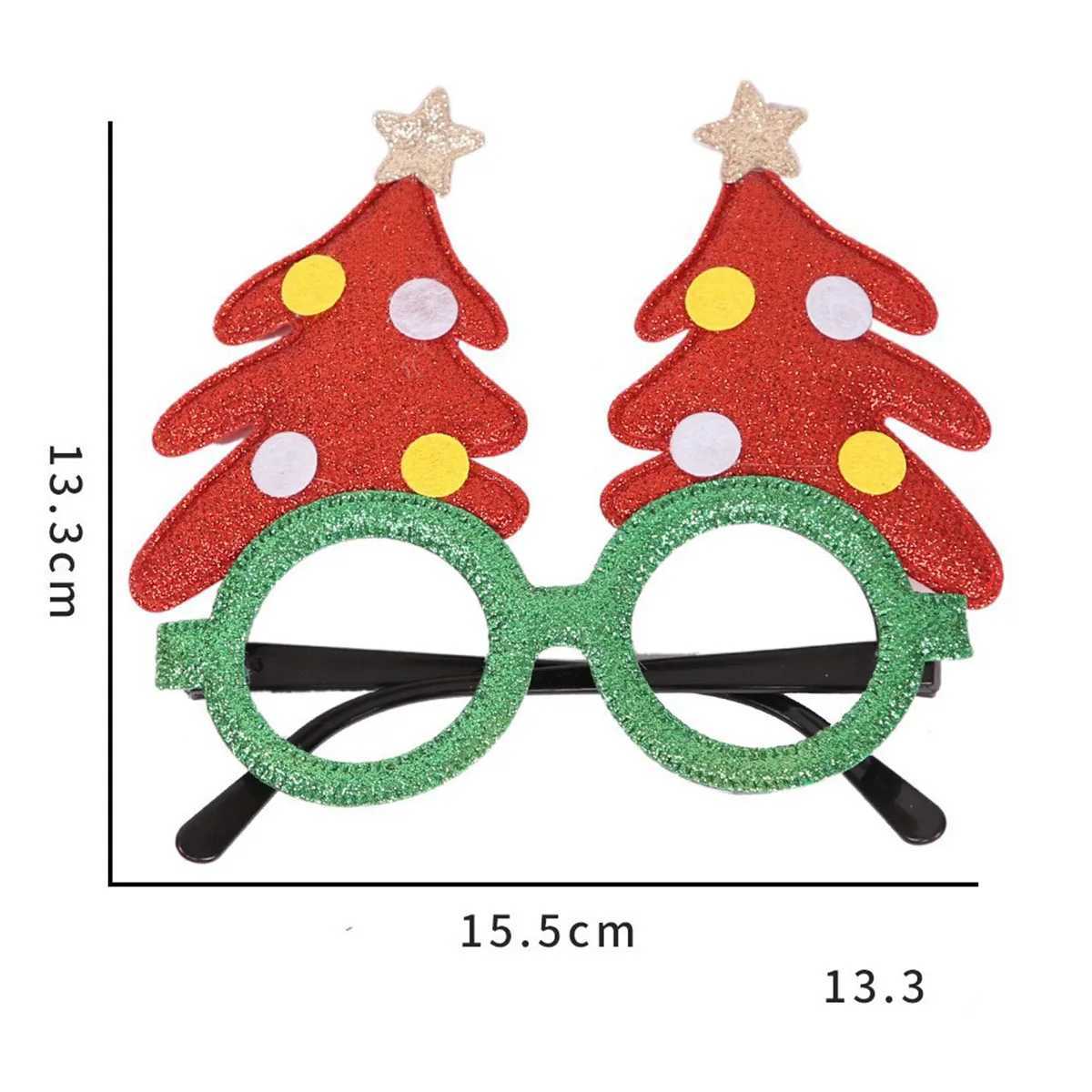 Sunglasses 6pcs Santa Claus Xmas Tree Elk Paper Glasses Frame Christmas Glasses Photo Prop Christmas decorations new year Navidad kids gift H241213