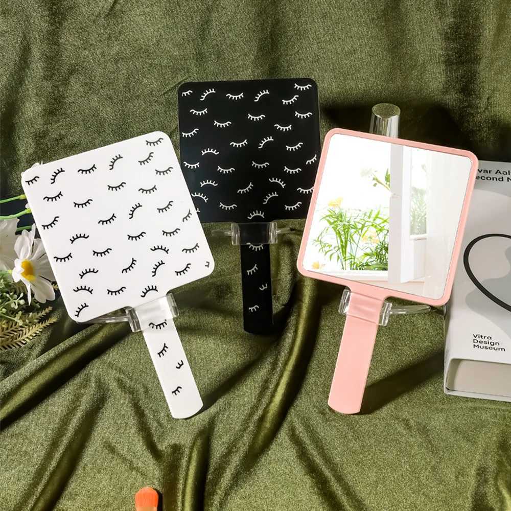 1 Piece 12cm Eyelash Extension Handheld Mirror Lashes Design High Definition Square Compact Makeup Mirrors Tools Beauty SalonXJ241213