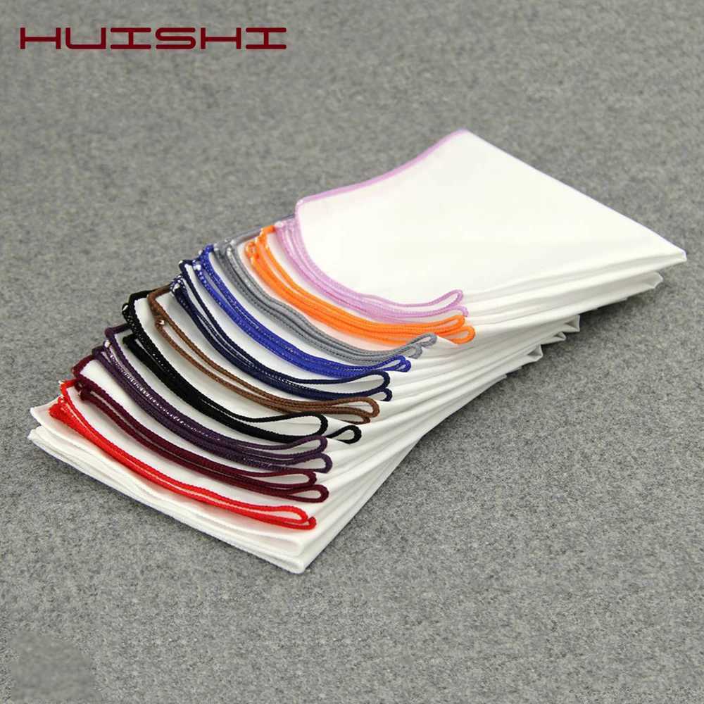 New Hanky Mens White Pocket Square Cotton Solid Color Handkerchief Chest Towel Prom Holiday Party Suit Hankies For Mens W241213