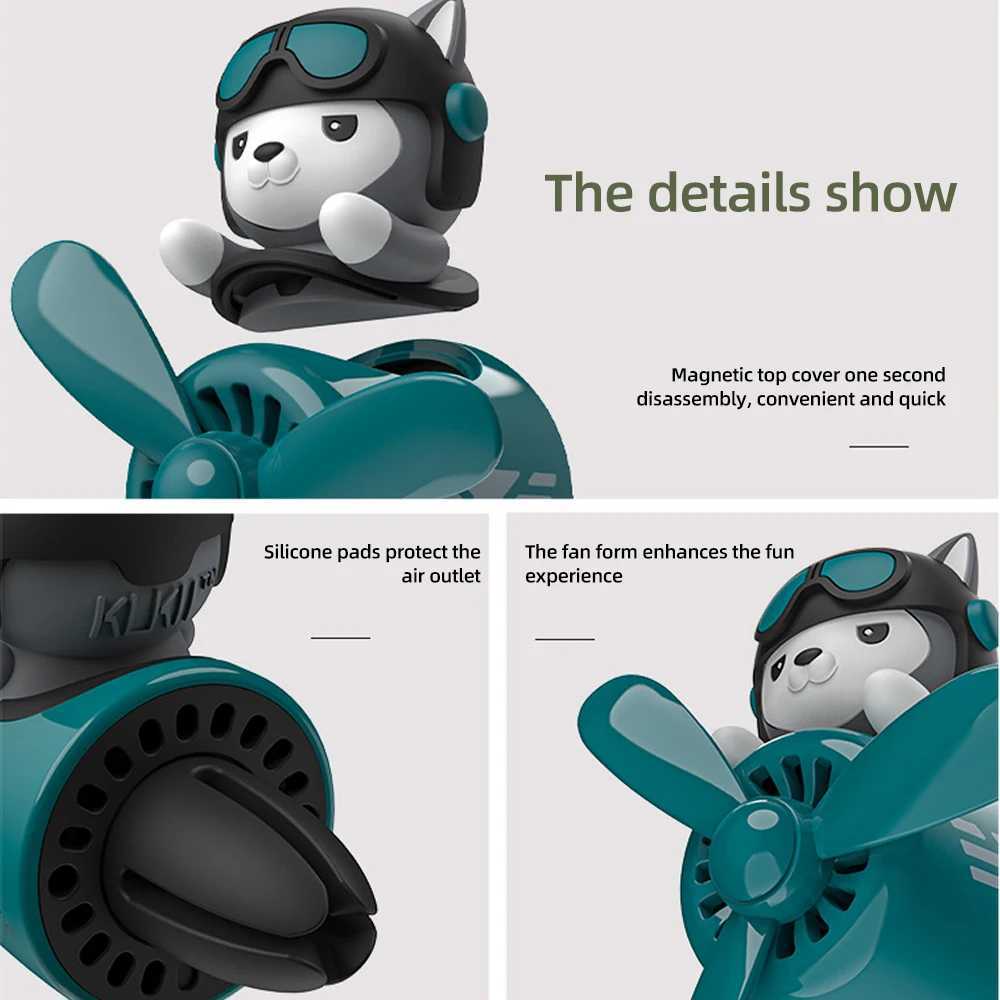 Car Air ener Dog Pilot Vent Perfume Diffuser Rotating Propeller Air Outlet Fragrance Cute Cartoon Decor Auto AccessoriesXJ241213