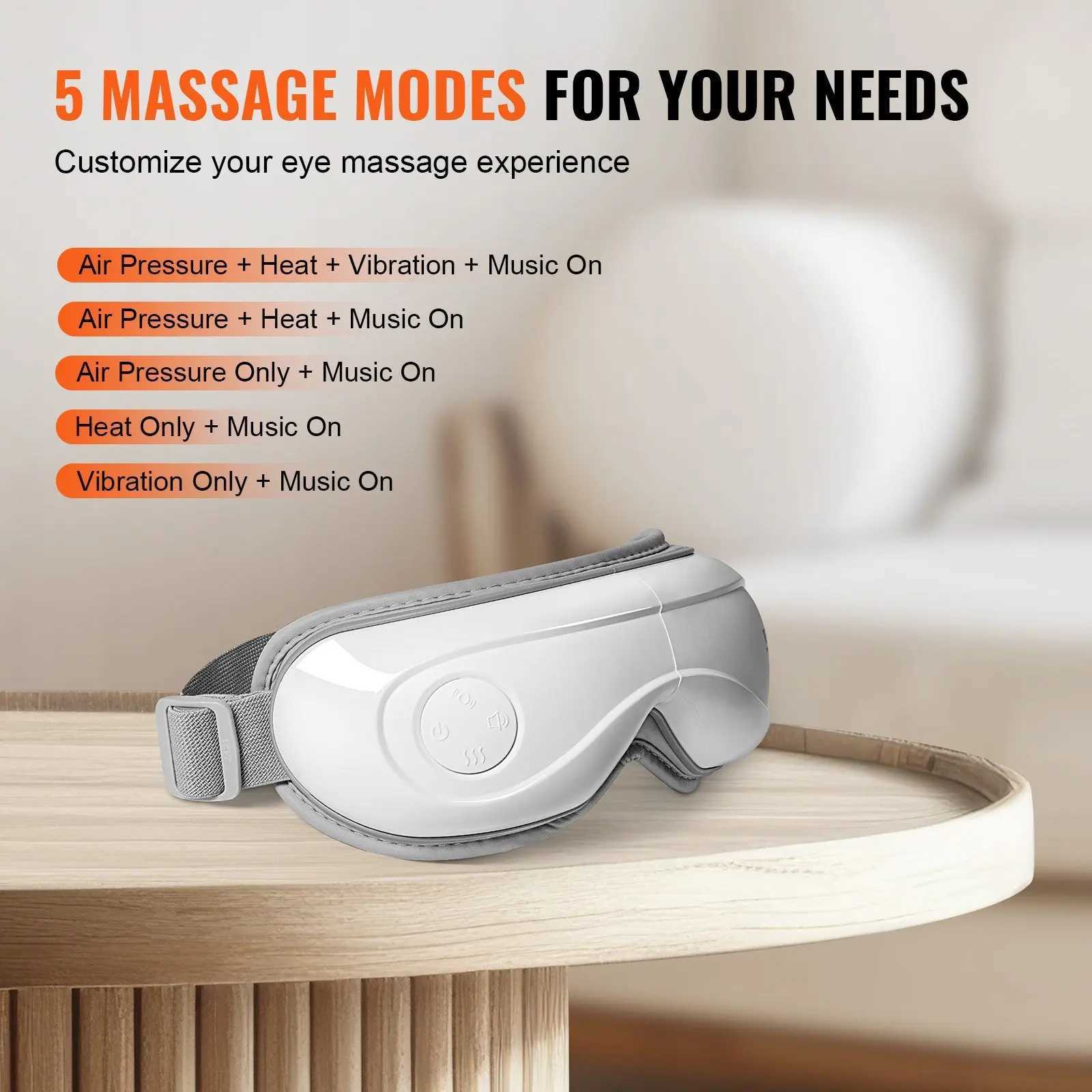 Remote eye massager with hot eye care device 5-mode Bluetooth music W241213