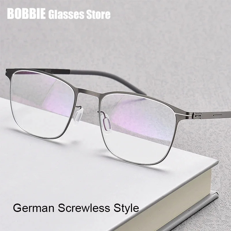 Eyewear Germany Screwless Ultra Light Square Glasses Frame Men Women Eyeglasses ner Business Style Fashion 241213