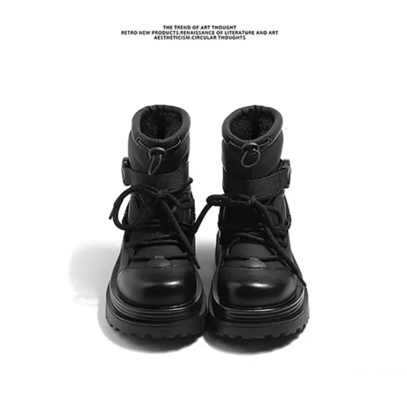 Womens snow boots winter ankle length flat bottomed thick soled warm cotton shoes short plush womens 2024 casual boots style flat bottomed 241213
