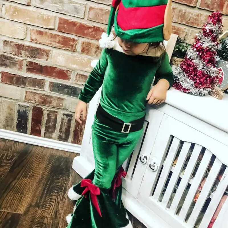 New Years Christmas clothing childrens newborn clothing set winter wool top+pants+hat baby boy and girl clothing Santa Claus set W241213
