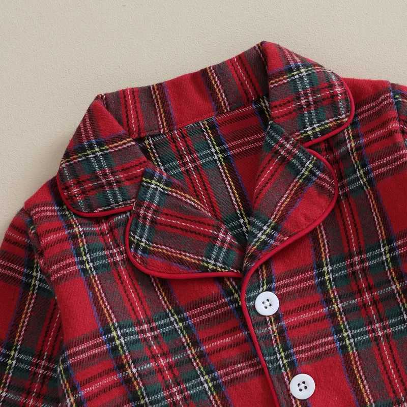 6 months to 4 years Christmas childrens pajamas set smooth button long sleeved shirt and elastic pants casual wear W241213