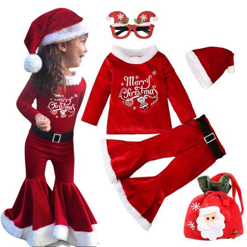 Christmas Santa Claus Winter Fleece Costume Baby Girls Long Sleeve Clothes Set Cute Show Christmas Hats New Year Xmas Outfits W241213