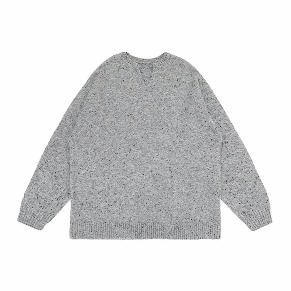 Mens Sweater Harajuku Foreign Solid Color Knitted Winter American Vintage Luxurious Lazy Hoodie Clothing Unisex 241213