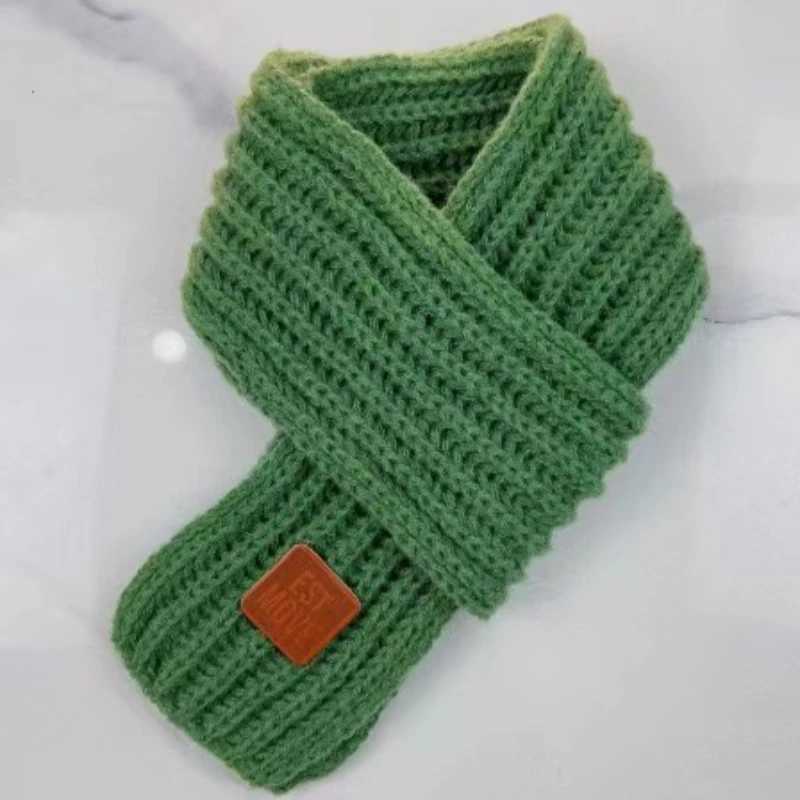 Scarves Wraps Fashion Warm Kids Scarf Thick Outdoor Neck Warmer Winter Soft Knitted Scarf Baby Boys Girls H241213