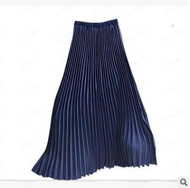 Chiffon Pleated Solid Color High Half Length For Women, Elastic Waist Chiffon Skirt Fashionable Quality Classic