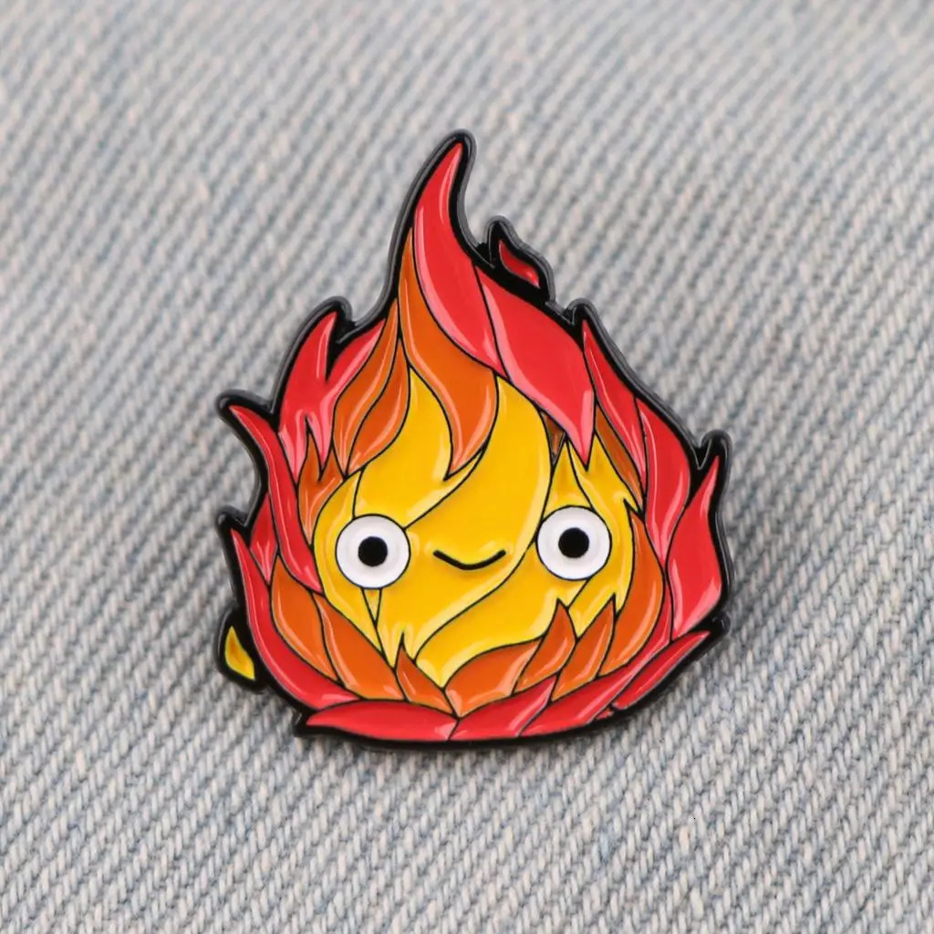 Cute fire anime enamel pin cartoon brooch womens lapel back bag badge clothing decoration gift 241210