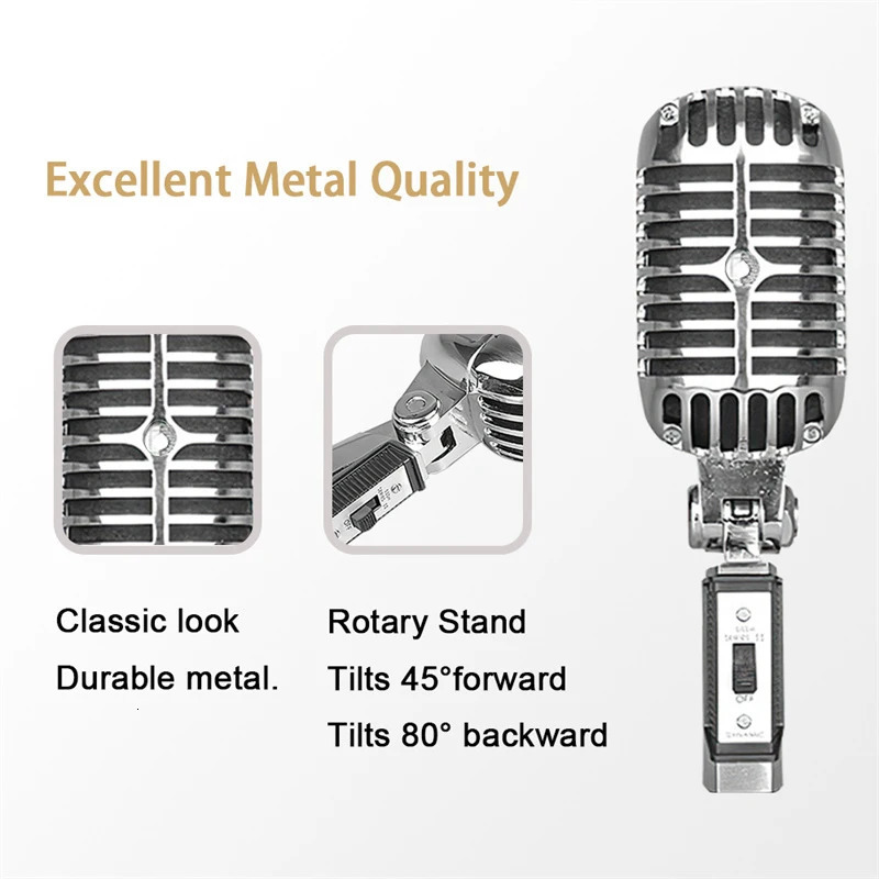 Classic Metal Vintage Live Vocals 55SH Dynamic Wired Handheld Mic Microphone for Karaoke Recording Studio 241212