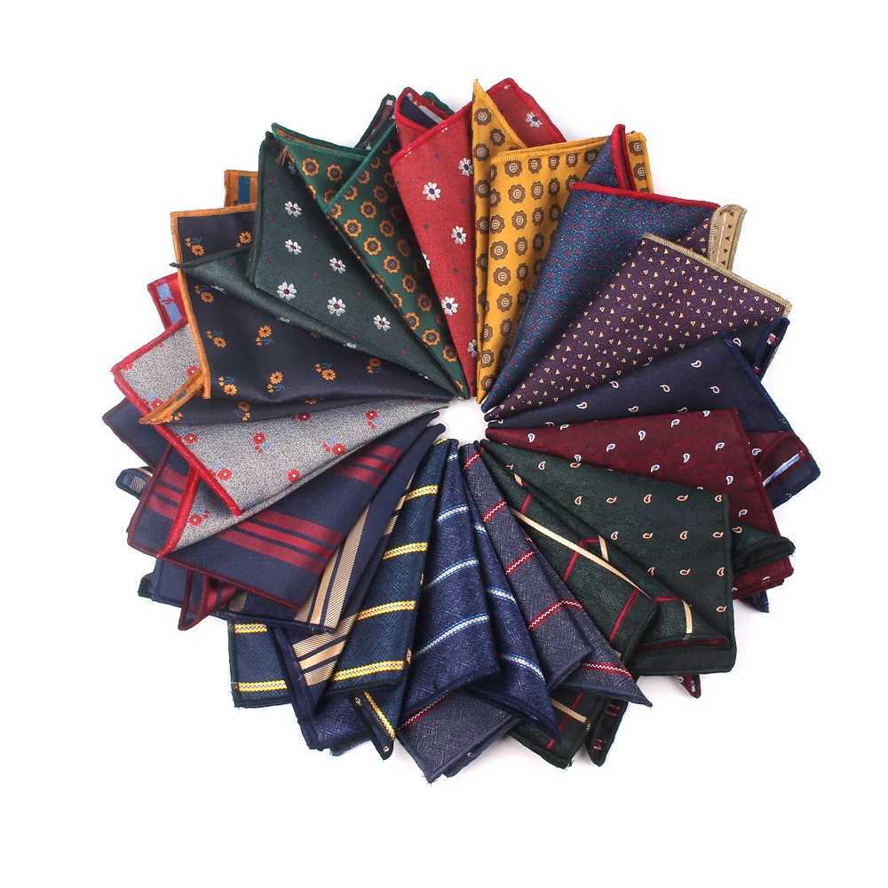 Fashion striped pocket square mens and womens chest towel Hanji polyester Hanji mens set handle chief floral pocket towel W241213
