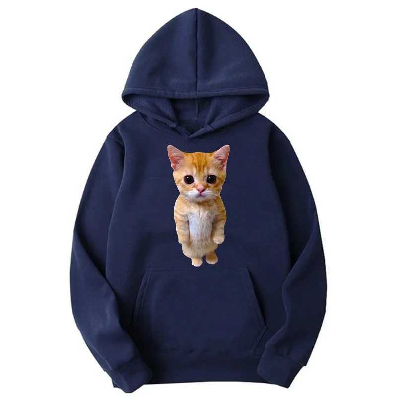 2024 Autumn Funny Cat Printed Women Casual Multi-color Hoodies Women Men Harajuku Pullover Girl Boy Casual Fashion Clothes Tops W241213