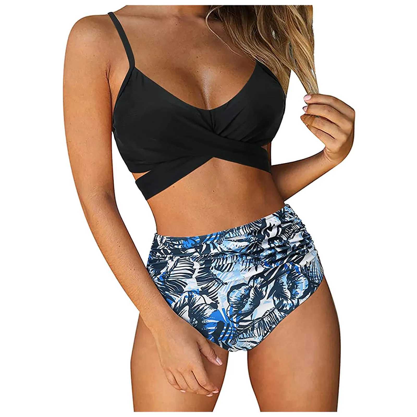 Womens Striped Printing Padded Push Up 2 Piece Bikini Sets Swimsuits BeachweartXJ241212