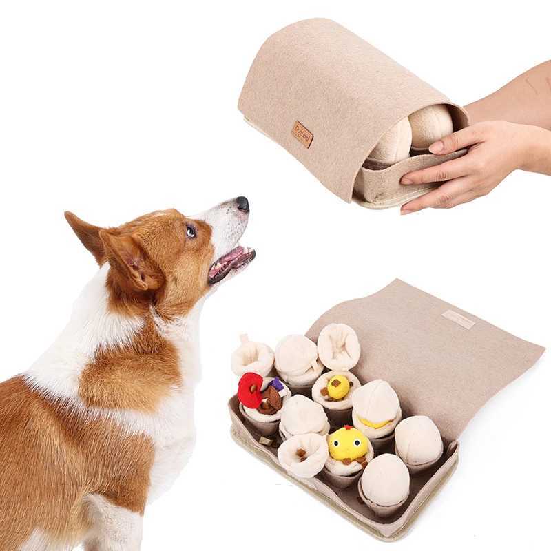 Circular Egg Box Shape of Dog Smell Toy Soft Pet Nose Working Smell Box Training Feeding Felt Dog Game Box Puzzle X241213