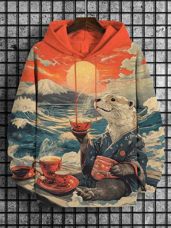 Christmas themed hoodie cute otter series 3D printed hoodie sweatshirt mens/womens adult hoodie boy coat Christmas childrens hoodie zipper W241213