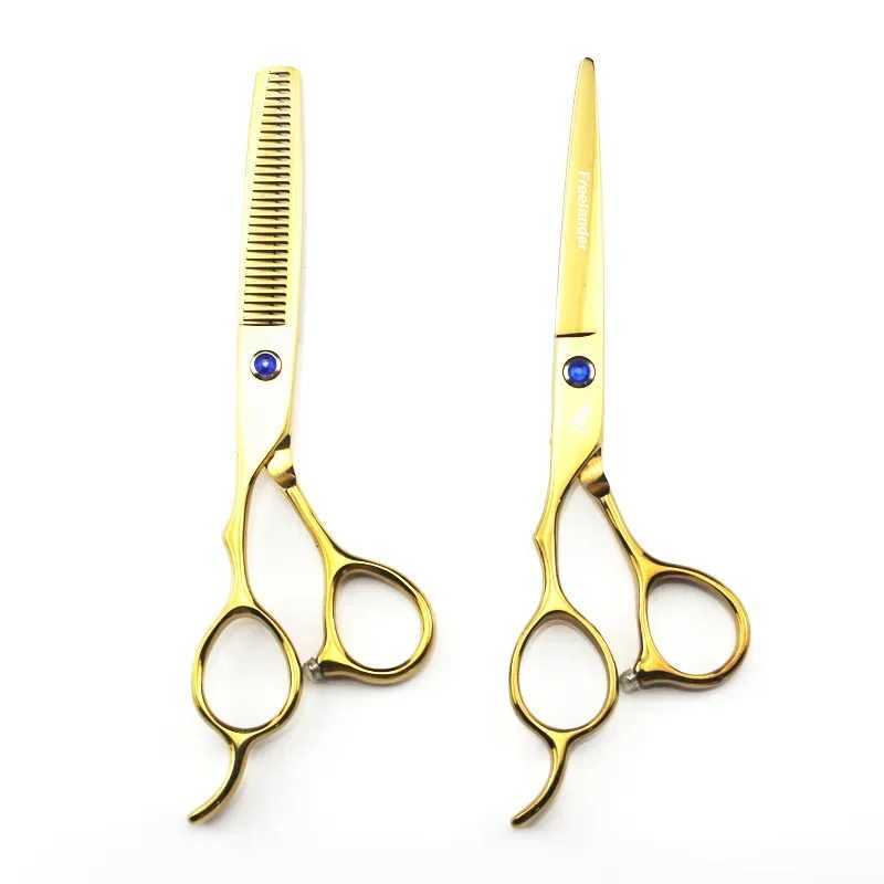 New Arrival Professional Japanese 440c Left Hand 6-inch Gold Clipper Barber Z241213