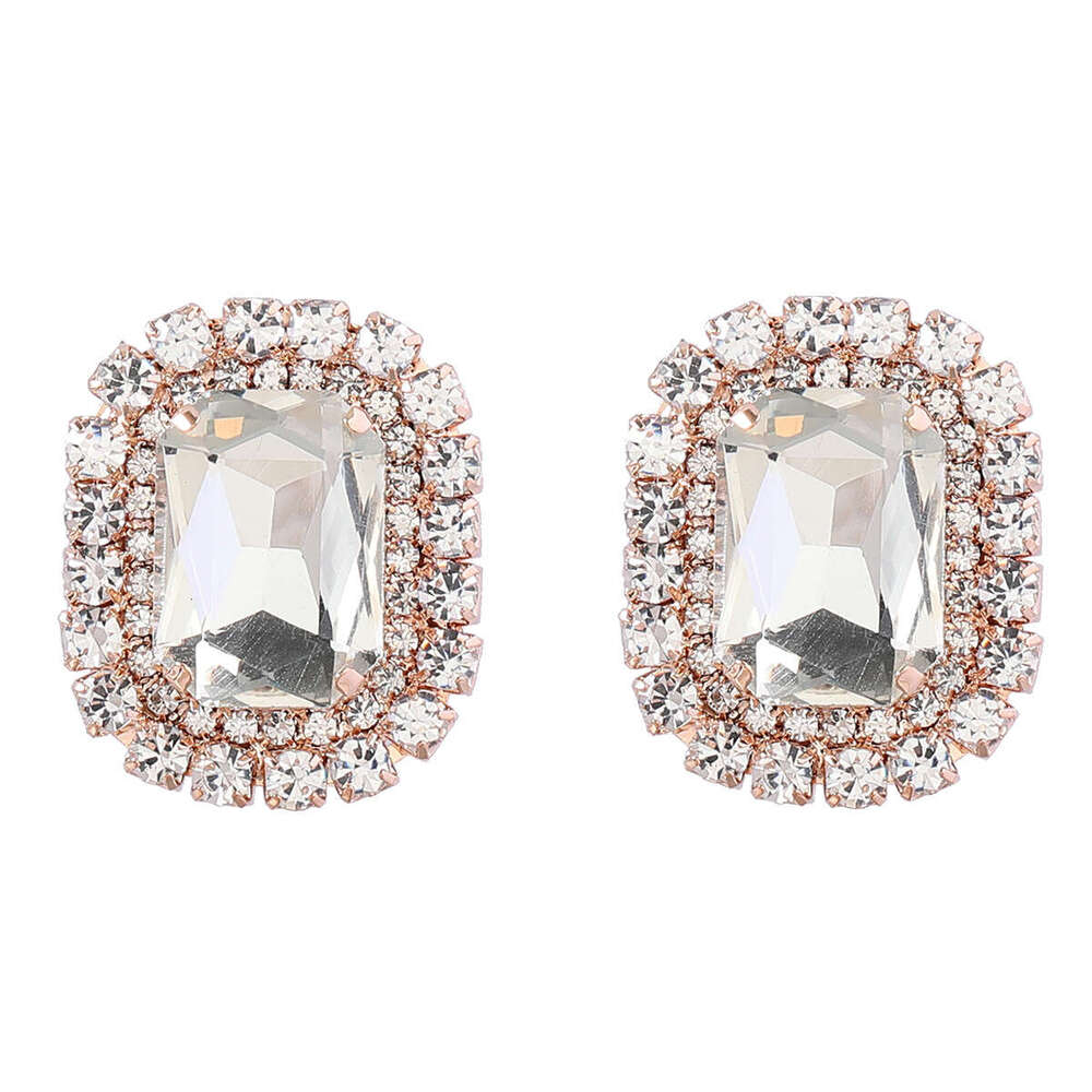Super Flash Claw Chain Square Alloy Glass Dia Geometric for Women's Walk Show Earrings