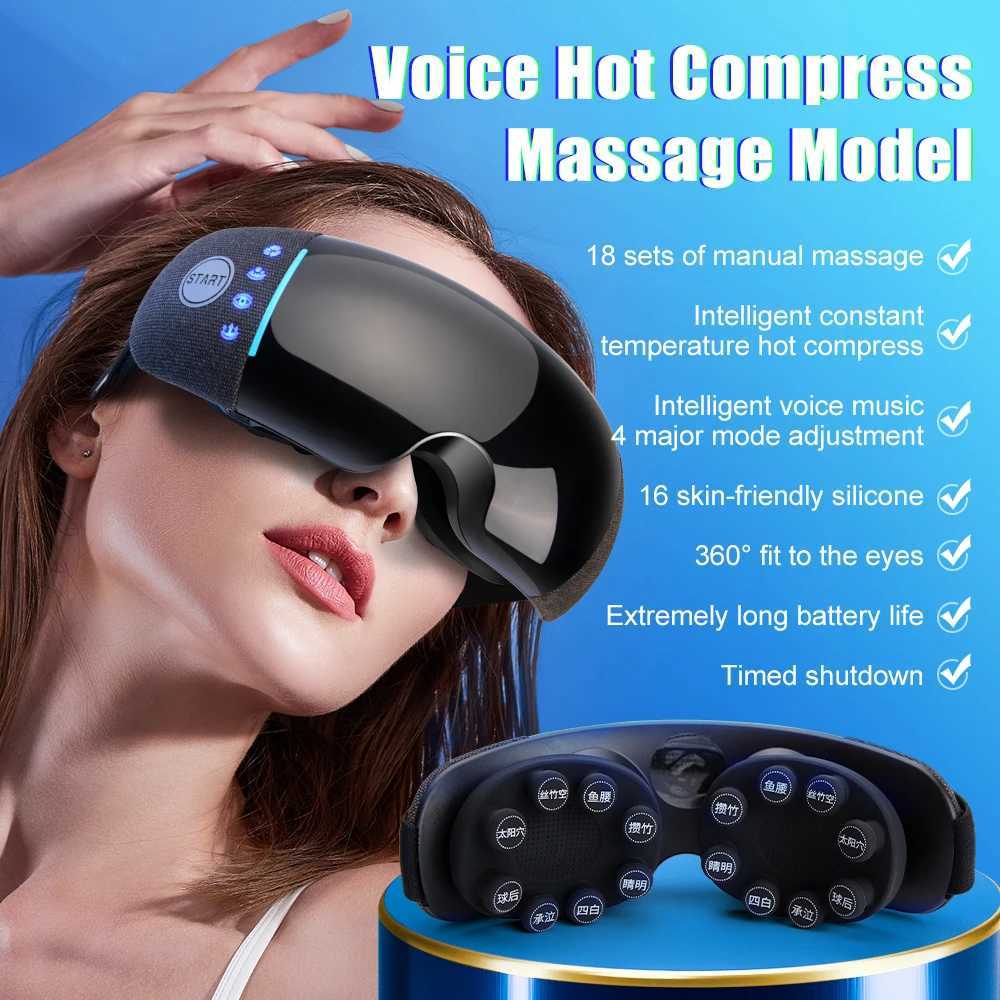Electric eye massager vibration therapy point hot eye massager hot pressing eye care Acupoint massage relieves fatigue W241213