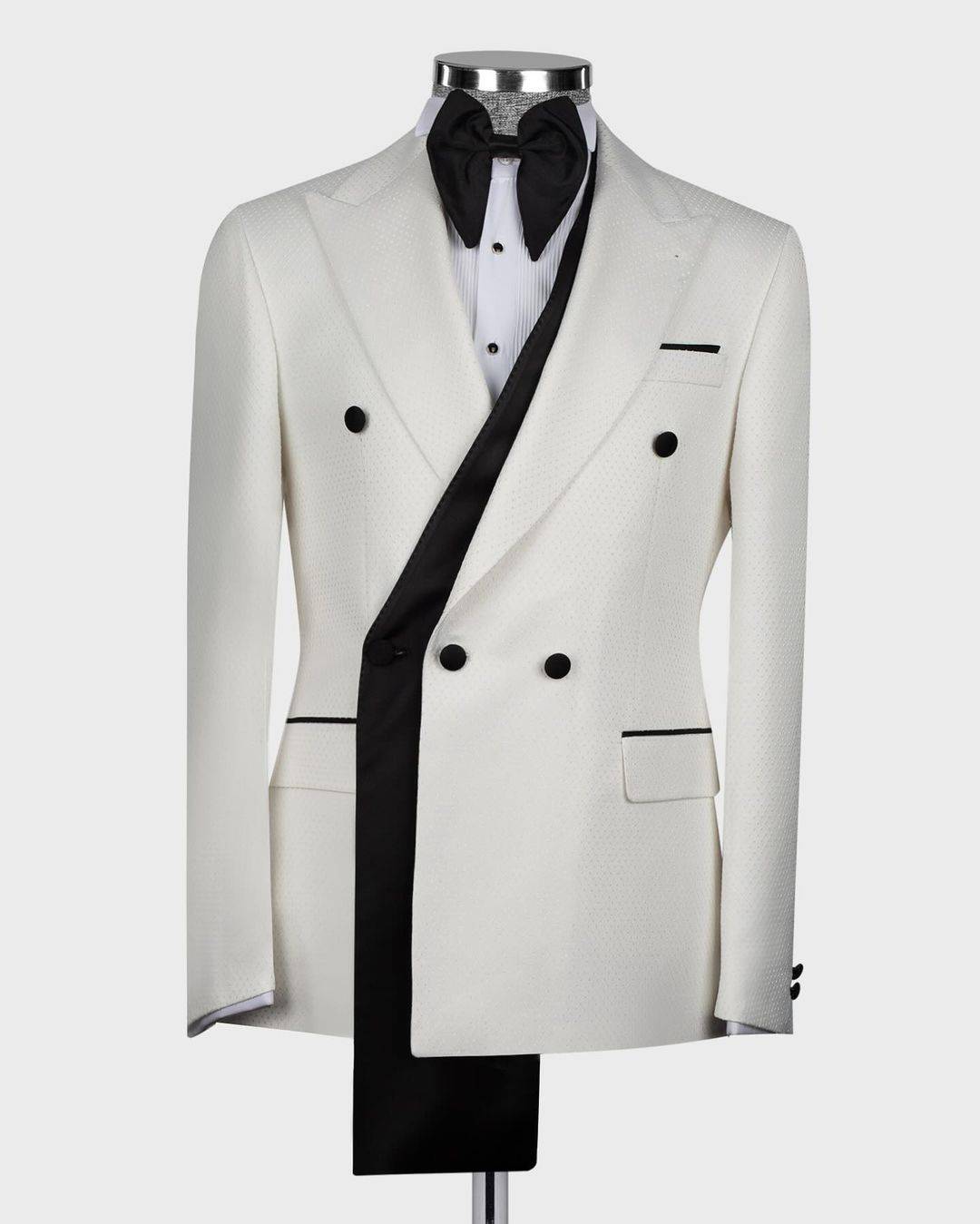 Modern Wedding Suits Trim Fit 1 Piece Set Coat Peaked Lapel Fashion Men Tuxedos Two Button Formal Groom Tuxedo suit Customized