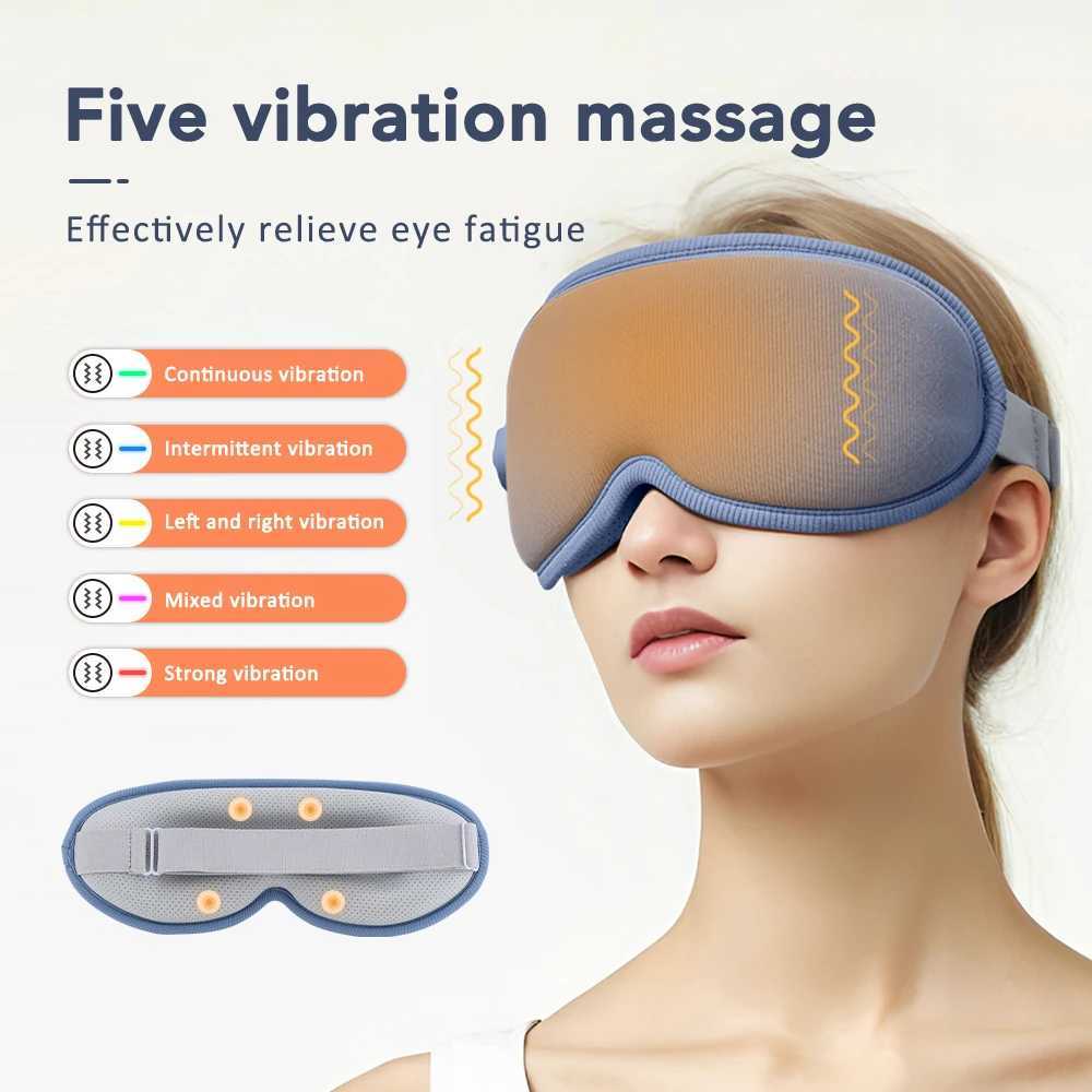 USB Sleep Eye Mask Electric Heating Compression 5 Vibration Mode Eye Massager 3D Eye Protection Reduce Dark Cycles W241213