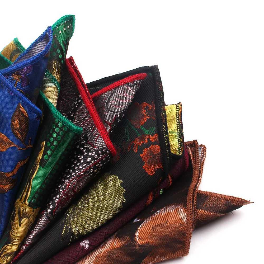 Fashion Floral Pocket Square For Men Women Cartoon Chest Towel Hanky Gentlemen Hankies Mens Handkerchief Jacquard Pocket Towel W241213