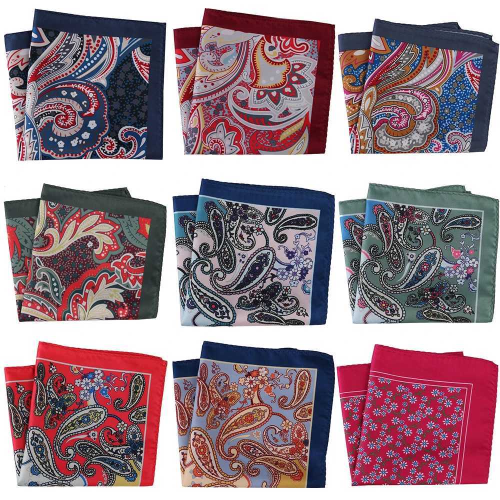 Tailor Smith New Designer Pocket Square Handkerchief Houndstooth Floral Paisley Strip Printing Soft Handkerchief Men Chest Towel W241213