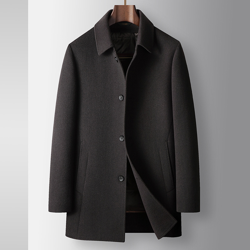M12122 Lapel business double-faced woolen jacket for middle-aged and young people with detachable down lining