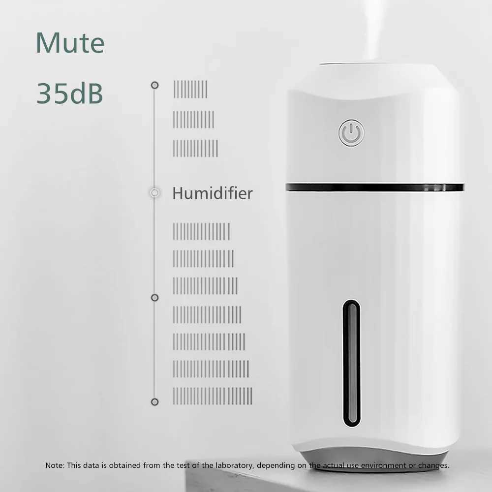 Portable Car Air Humidifier Auto Air Purifier Aromo with LED Light for Home Office Nano Spray USB Ultrasonic Mute Clean Air CareXJ241213