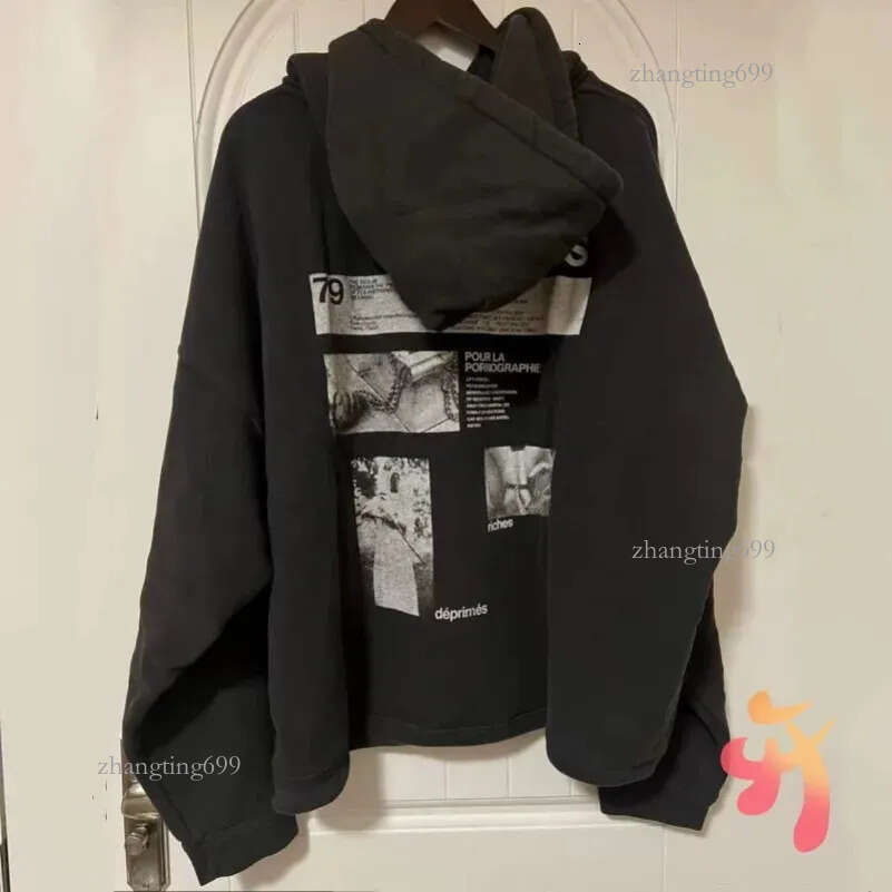 Winter Vinatge Hoodies Casual Street Men Women Letter Print Sweatshirt