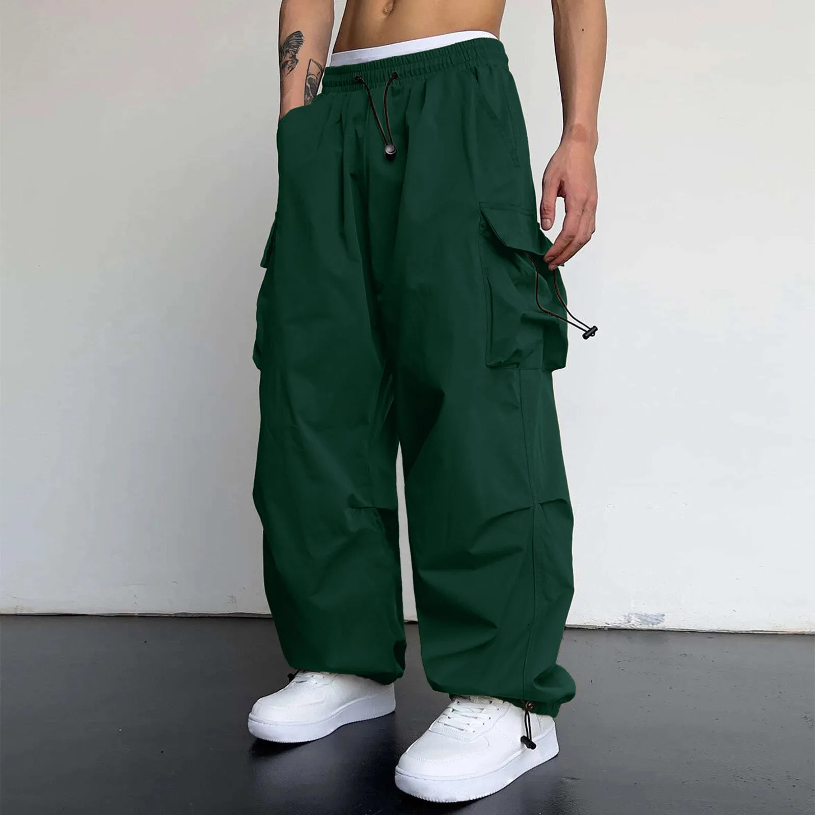 Pantalones Cargo Hombre Wide Leg Joggers Baggy Casual Sweatpants Streetwear Mens Pants Pantalons 241203Z
