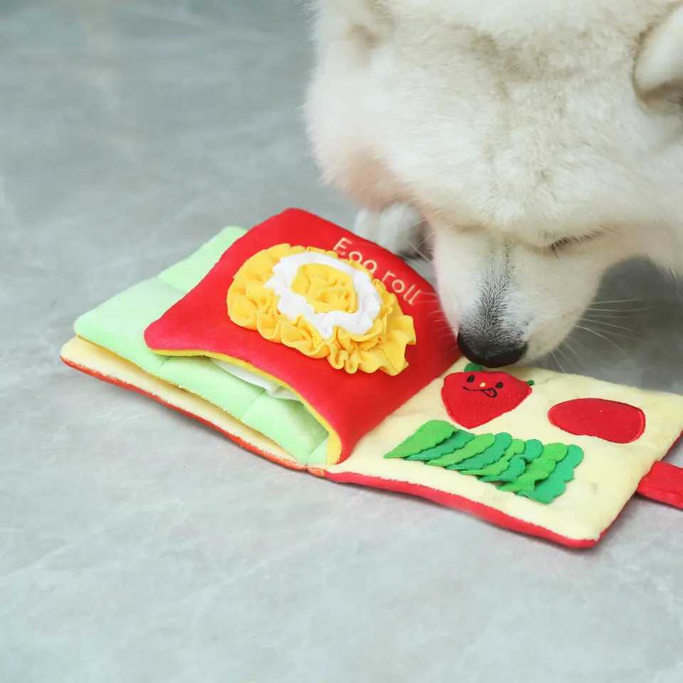 Cats and DogsDog Snuffle Mat Book Pet Feeding Mats Puppy Sniffing Pad Interactive Puzzle Toys for Pets X241213
