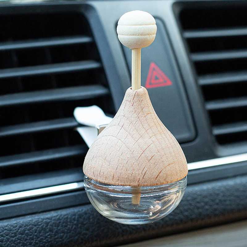 Teardrop Car Perfume Glass Bottle Air ener Clip Air Vent Empty Essential Oils Bottle Fragrance Diffuser Interior PendantXJ241213