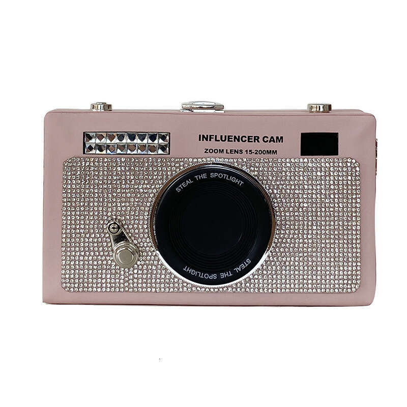 Super hot box crossbody women's heavy industry diamond inlaid high-end camera niche chain small square bag, 2024 new casual fashion trend clothin