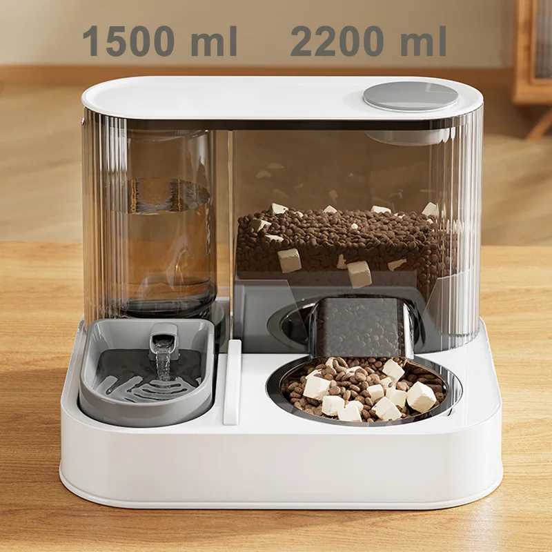 Cat Feeders 2 in 1 Pet Cat Feeder Automatic Pet Water Dispenser Large Capacity Cat Drinker Bowl Pet Food Storage Container Cat Accessories z241213