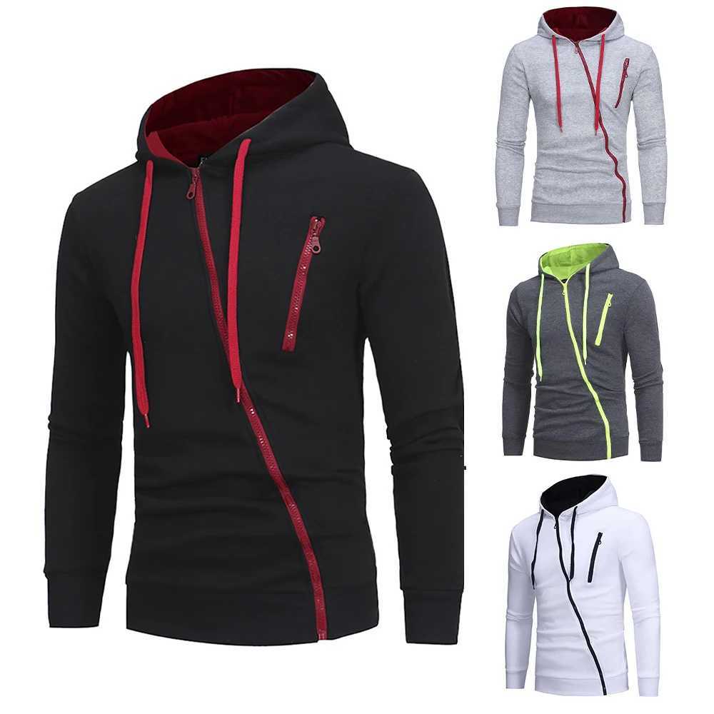 Mens hoodies jackets long sleeved sweatshirts zippered hoodies pull-out mens sweatshirts mens clothing W241213