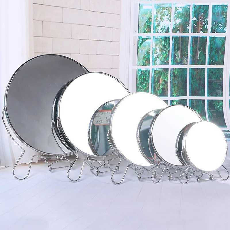 Makeup Cosmetic Mirror 468 Round 360 Degree Rotation 2 Face Tabletop Mirror Magnifier Stainless Steel Makeup Mirror StandingXJ241213