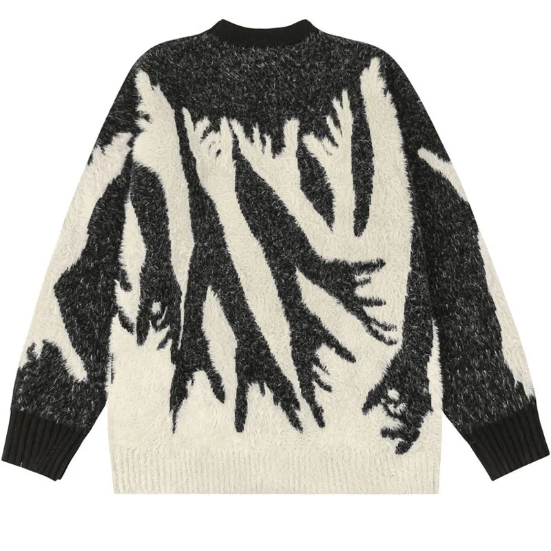 Vintage Sweaters Y2K Knitted Arm Hands Cozy Jumpers Streetwear Men Harajuku Hip Hop Casual Punk Gothic Baggy Pullover Sweater 241213
