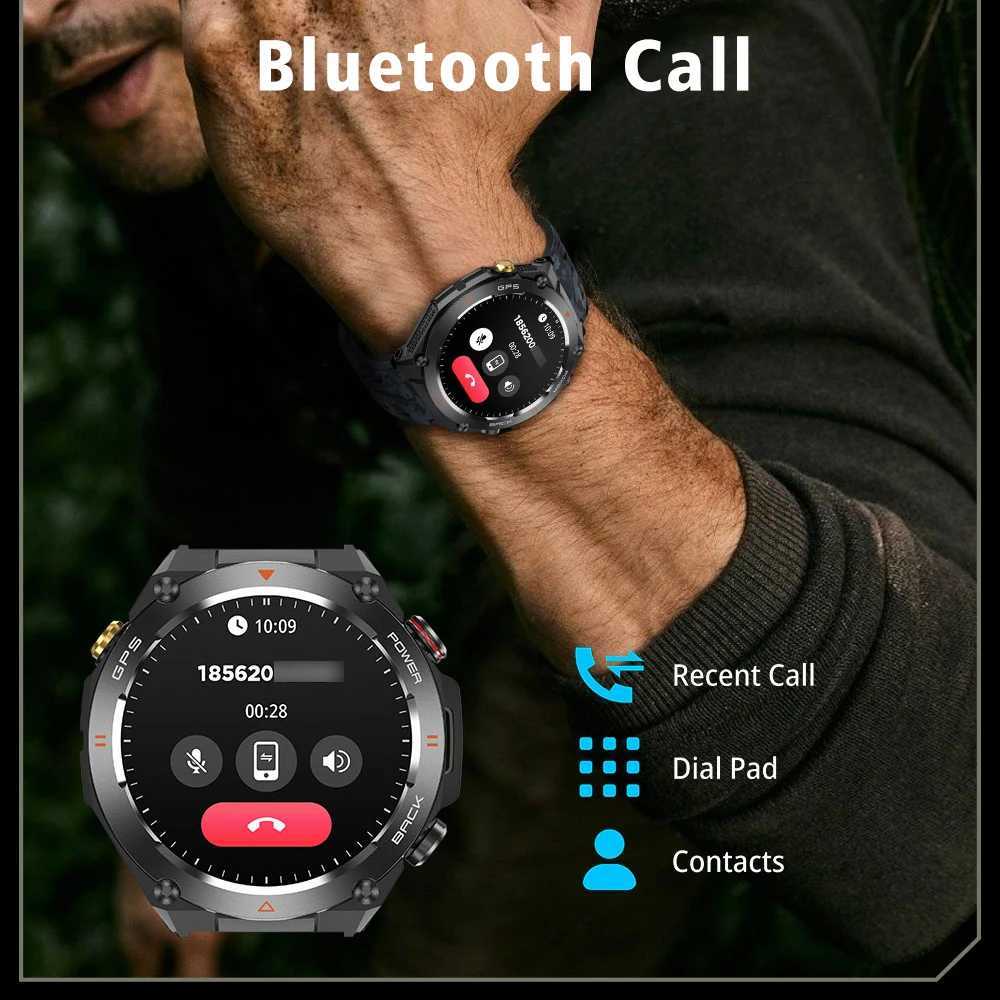 SENBONO New True GPS Smart Watch for Men BT Calling Compass 650mAh Large Battery Sports Waterproof Smart Watch T241213