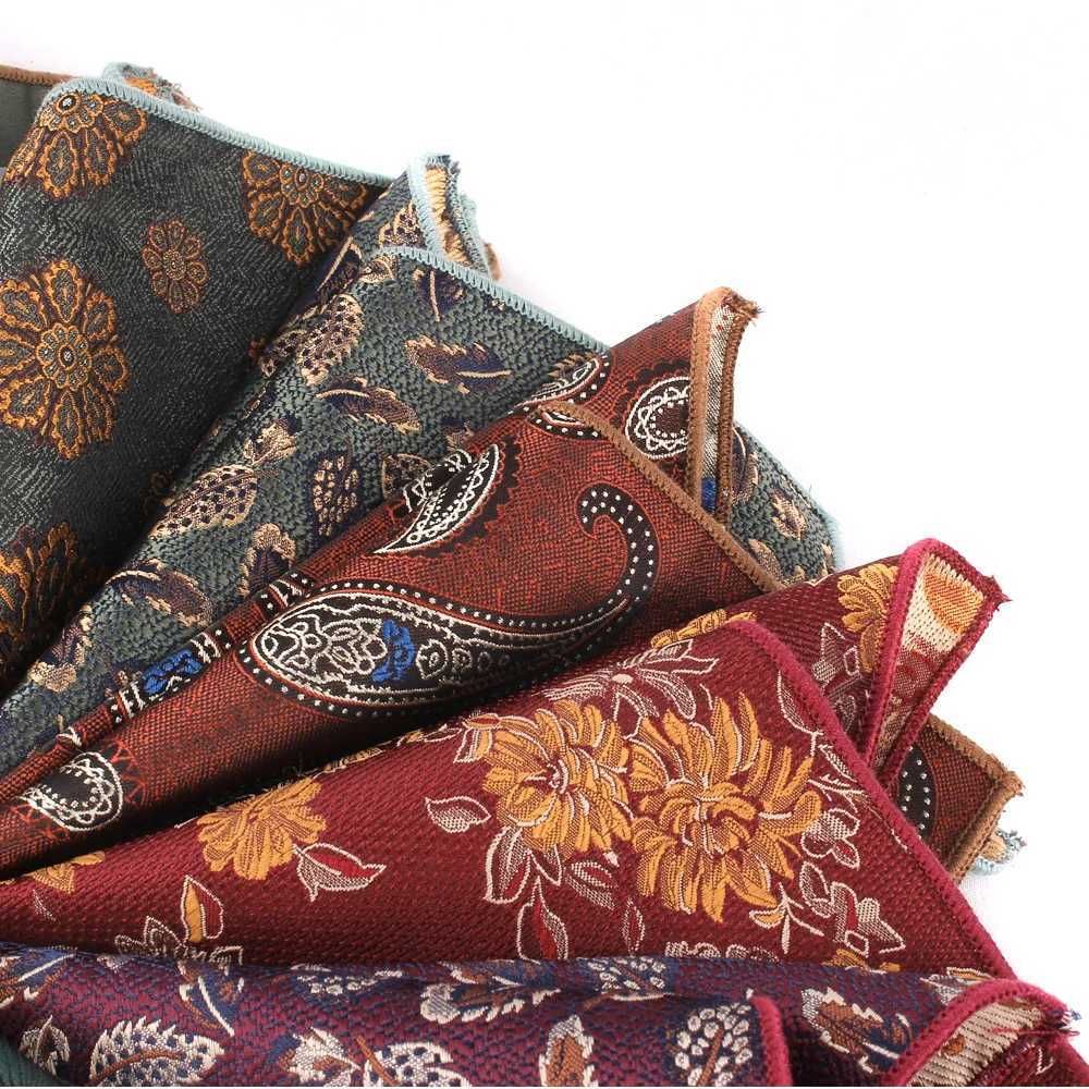 New Jacquard Pocket Square Floral Chest Towel Striped Handkerchief Groom Hankies Mens Handkerchiefs Wedding Pocket Towel Gifts W241213