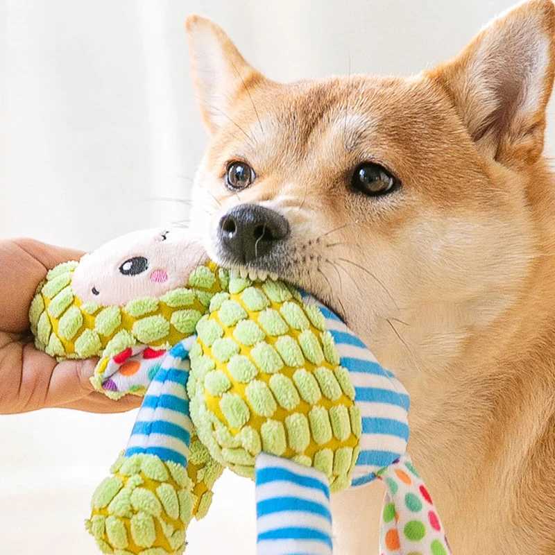Pet plush toys cat puzzle toys cute animals bite resistant interactive squeezing pet dog teeth cleaning chewing toys pet supplies X2412132