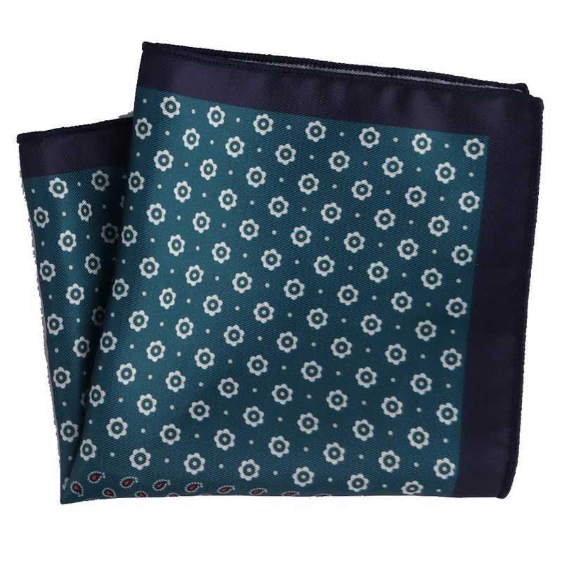 Tailor Smith Mens Hankerchief Paisley Polka Dot Floral Printed Hankies Polyester Hanky Business Pocket Square Chest Towel Gifts W241213