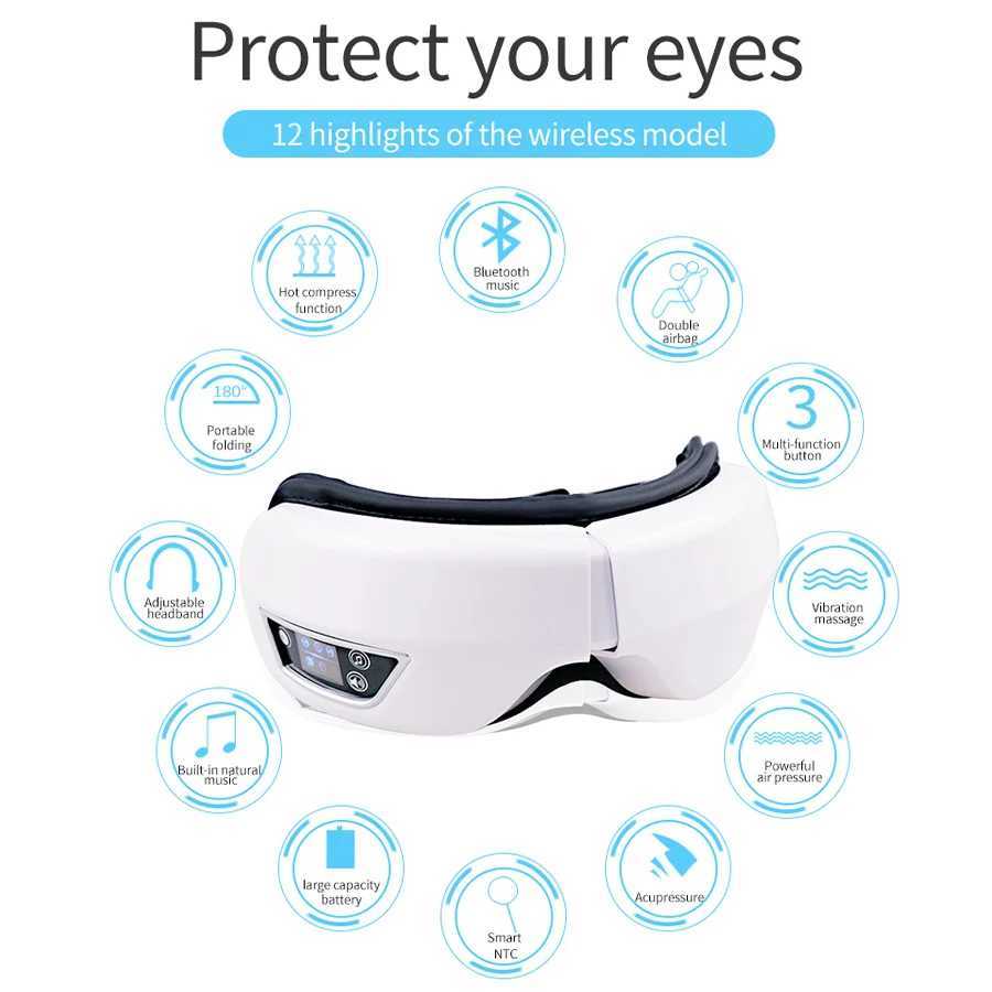 Intelligent eye massager rechargeable eye mask suitable for dark circles puffing and drying to relieve eye fatigue very suitable for sleep and travel 