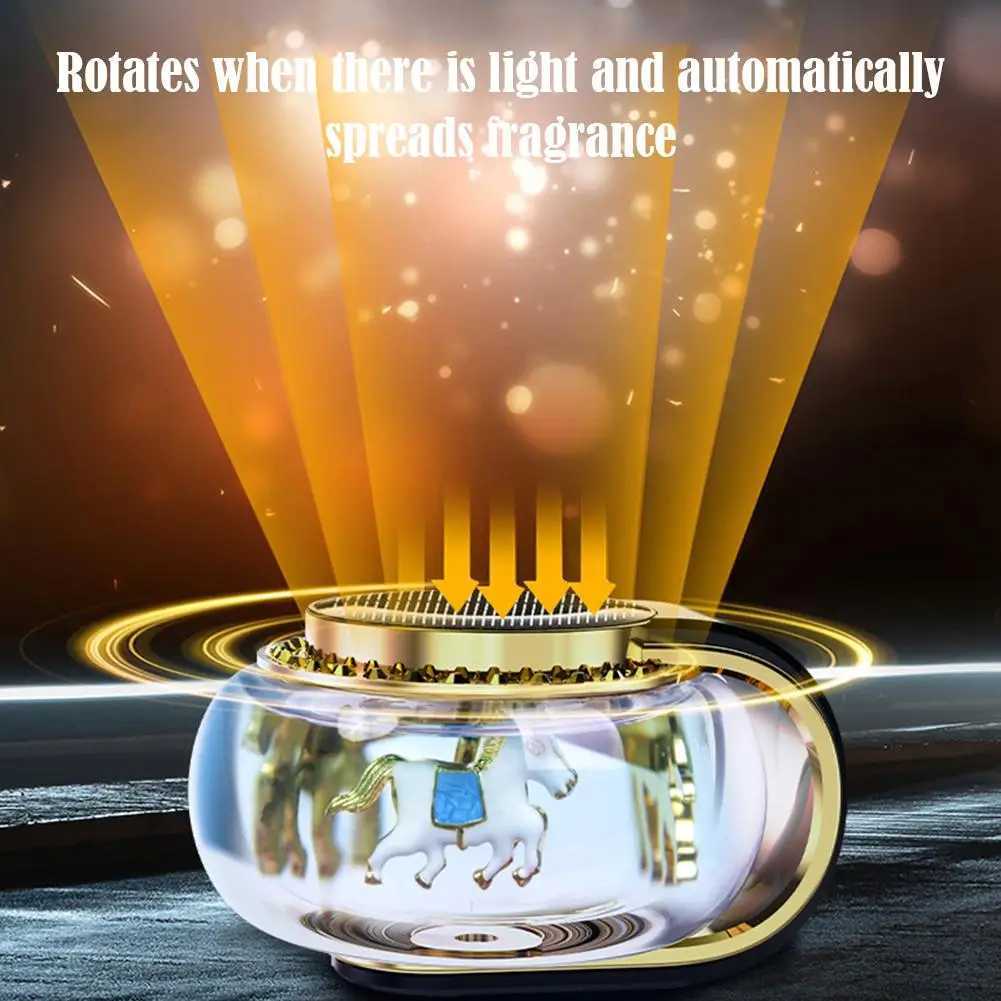Car Solar Power Carousel Aroma Ornaments Car Air ener Fragrance Creative Seat Aroma Diffuser Auto InteriorXJ241213