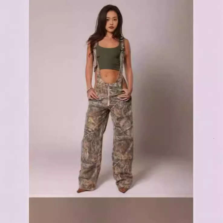European American New Fashionable And Sexy Suspender Solid Color Sleeveless Suspender, Denim Zipper Pocket Pants, Women's Fashion Quality Classic